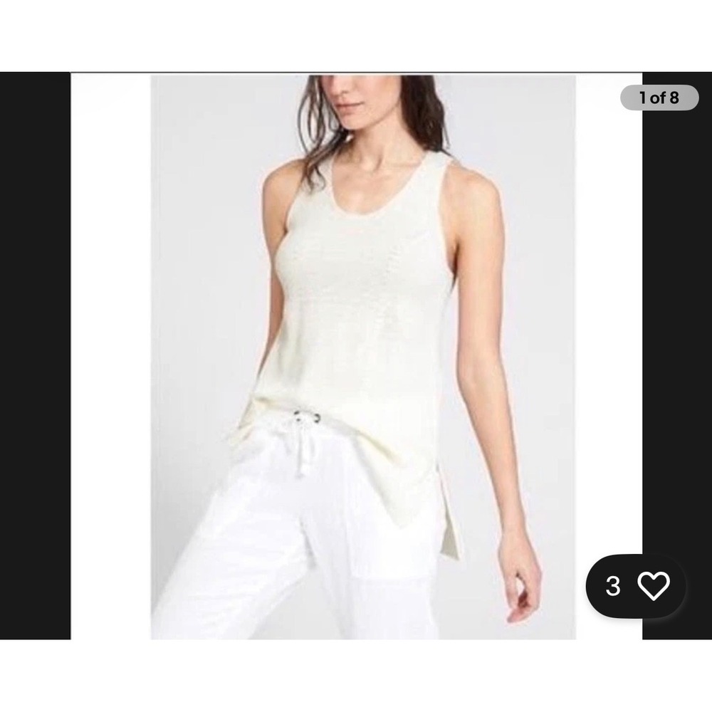 Athleta Escondida Sweater Tank - Ivory Cable Knit Sleeveless Tunic
